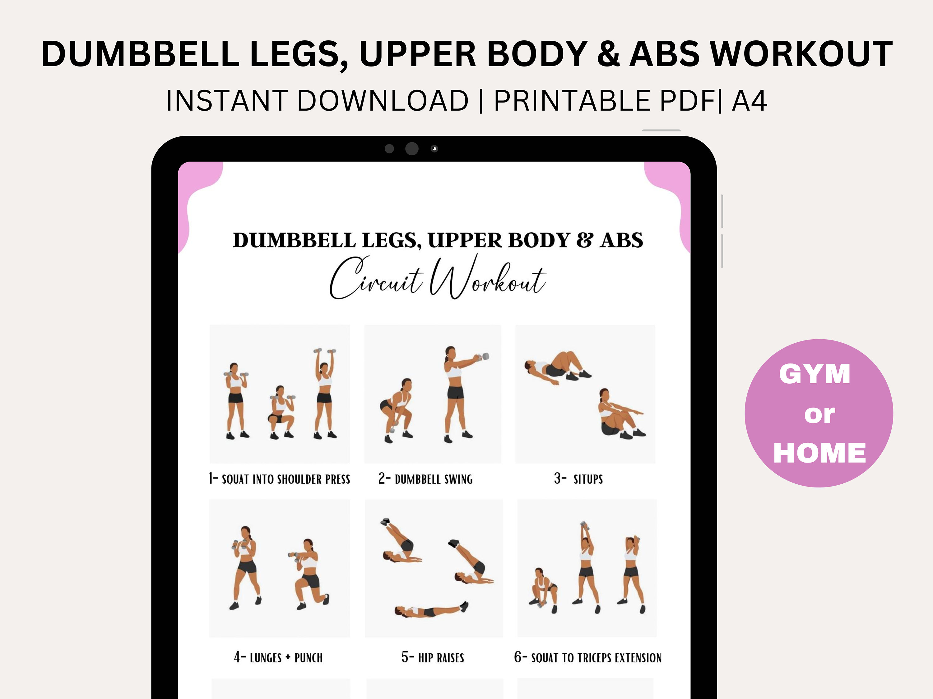 Home Workout Plan Dumbbell Workout Strength Weight Training Plan Fitness Program Workout From Home Gym Guide Digital Download PDF Etsy