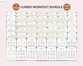 Trainingsbundel met volledige lichaamsoefening, volledige lichaamstrainingen, fitnessgids, bundel met trainingsoefeningen, afdrukbare trainingsoefeningen, thuisworkouts