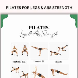 Pilates Exercise Guide, Pilates Workout for women, Home Workout Challenge, Flat Stomach Challenge,Printable, Home Pilates, Instant Download