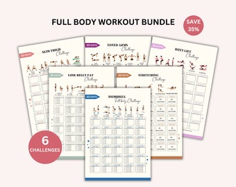 Full body exercise workout bundle, Full body workouts, Fitness guide, Workout exercise bundle, Printable workout exercises, Home Workout