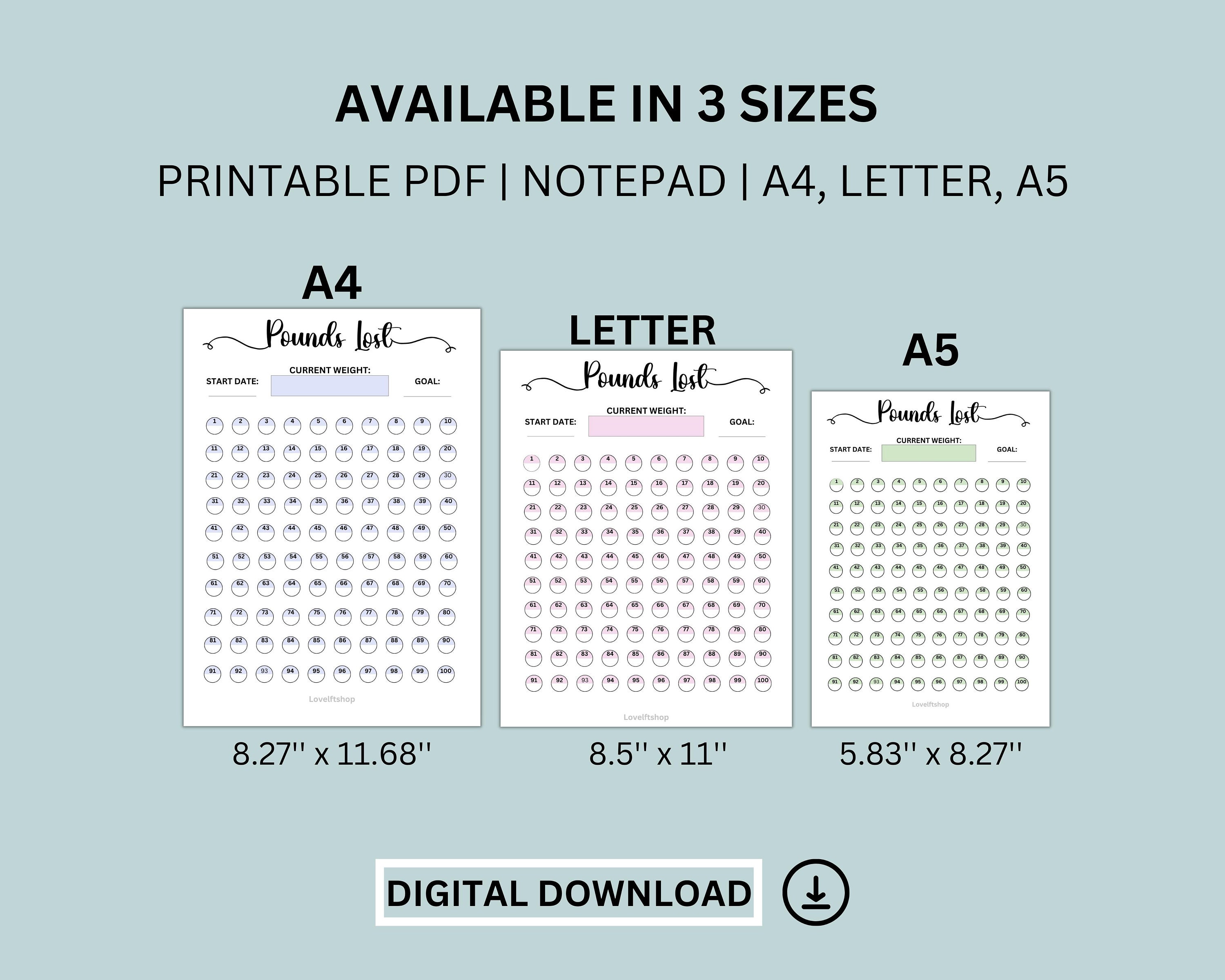 Pound Loss Tracker Printable Weight Loss Tracker weight Loss Journal