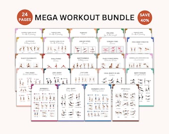 Mega Full body exercise workout bundle, Full body workout, Fitness guide, Workout exercise bundle, Printable workout Fitness, Home Workout