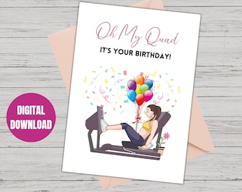 Oh my Quad Gym Card| Gym buddy Gifts| Gym Card for Her | Birthday Card | Funny Gym Card| Fitness Card| Printable Gym Card |Digital Download