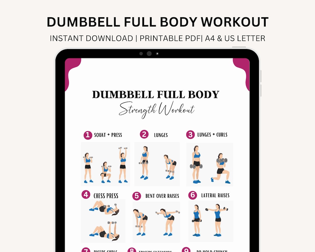 Home Workout Plan Dumbbell Workout Strength Weight Training Plan Fitness Program Workout From Home Gym Guide Digital Download PDF Etsy