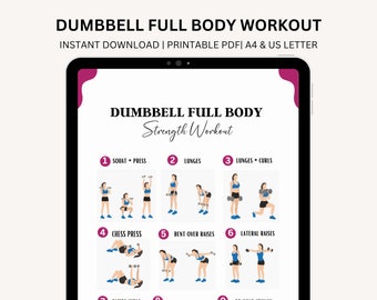 Home Workout Plan, Dumbbell Workout, Strength Weight Training plan, Fitness Program, Workout From Home, Gym Guide, Digital Download PDF