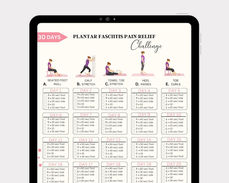 30-day Plantar Fasciitis Pain Relief Challenge, Foot and Heel ...