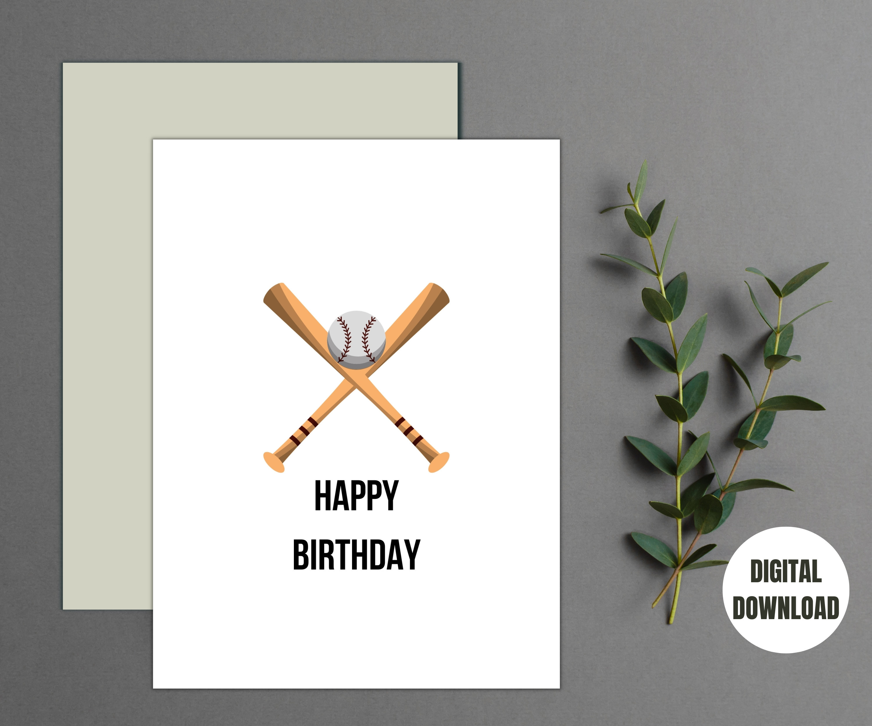 Printable Baseball Themed Birthday Card Gift for Baseball Lovers ...