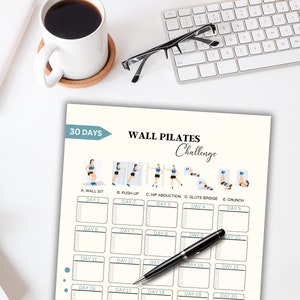 30 Day Challenge Wall Pilates Workout, Wall Exercise for Women, Home ...