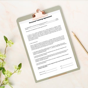 Personal Training Agreement Contract| Client Intake Form| Training ...