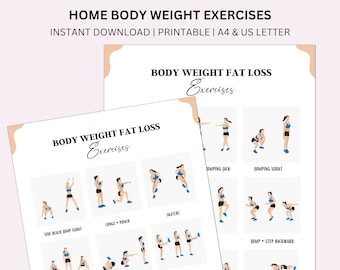 Full body Exercises, Fitness exercises, body shred guide, abs Workout, healthy challenge Tracker, Home Workout Guide Fitness Planner