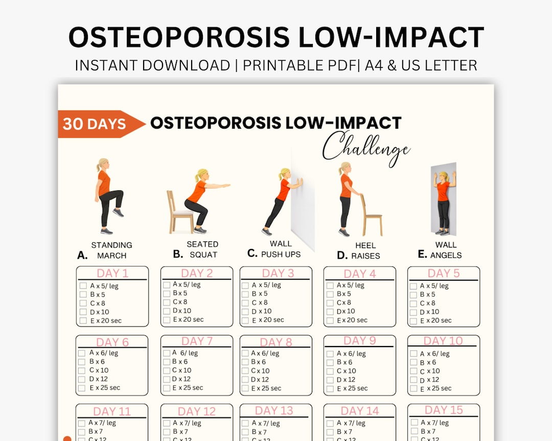 30-day Osteoporosis Low-impact Exercise Challenge, Bone Strengthening ...
