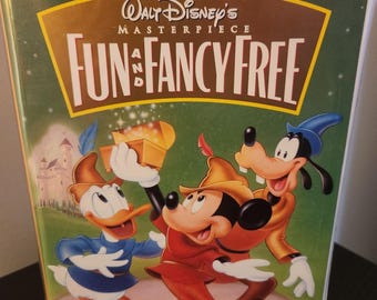 Vintage Disney Fun and Fancy Free VHS Classic Walt Disney Animated Movie Mickey Mouse Donald Duck VHS Disney Collector Tape