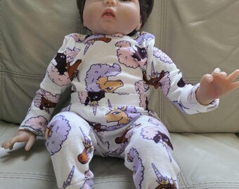 Realistic Reborn Baby Doll Weighted Cloth Body Brown Hair Blue Eyes Handmade Style Doll
