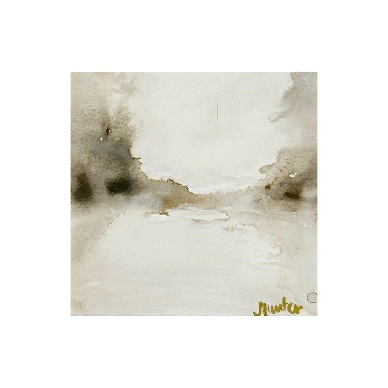 Framed Abstract Landscape Print, Abstract Landscape Watercolor Print, 12x12, Abstract Artwork, Neutral Abstract Print, Mini Swamp image 4