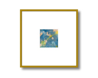 Framed Abstract Watercolor Print, 4"x4", 12"x12", Abstract Print, Abstract Artwork, Blue Abstract Print, Blue Painting, Blue and Pink Art