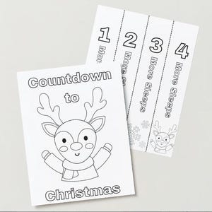 Weihnachts-Countdown für Kinder Weihnachten Malseite Kinder Weihnachtsaktivität Druckbare Weihnachtskette Countdown Urlaub Countdown-Aktivität