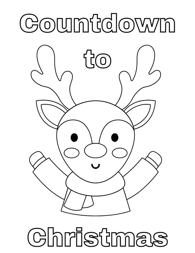 Christmas Coloring Page Holiday Countdown Chain Activity Kid Classroom ...