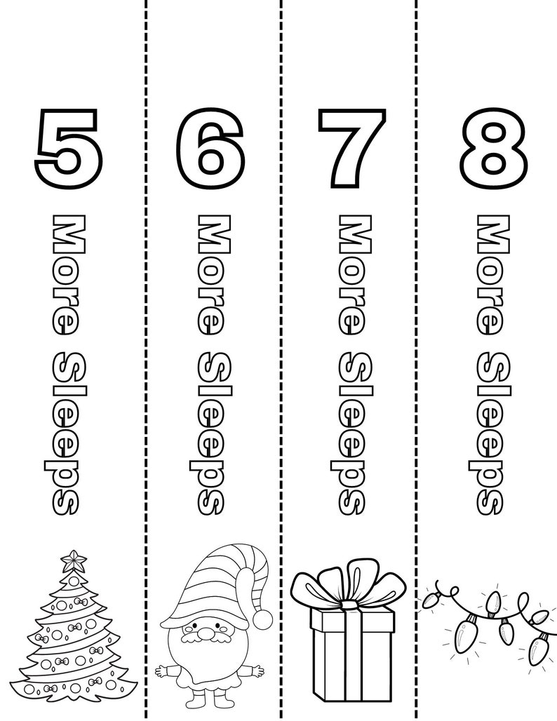 Christmas Coloring Page Holiday Countdown Chain Activity Kid Classroom ...