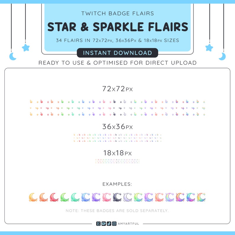 Twitch BIT SUB Badge Flairs Star & Sparkle Flairs image 3