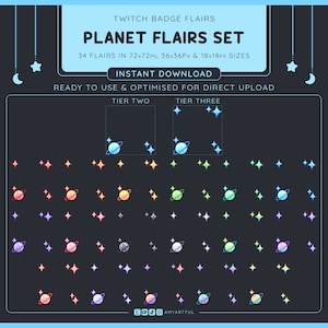 Twitch BIT SUB Badge Flairs Planet & Sparkle Flairs image 2