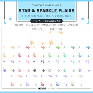 Twitch BIT SUB Badge Flairs Star & Sparkle Flairs image 1