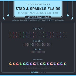 Twitch BIT SUB Badge Flairs Star & Sparkle Flairs image 4