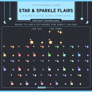 Twitch BIT SUB Badge Flairs Star & Sparkle Flairs image 2