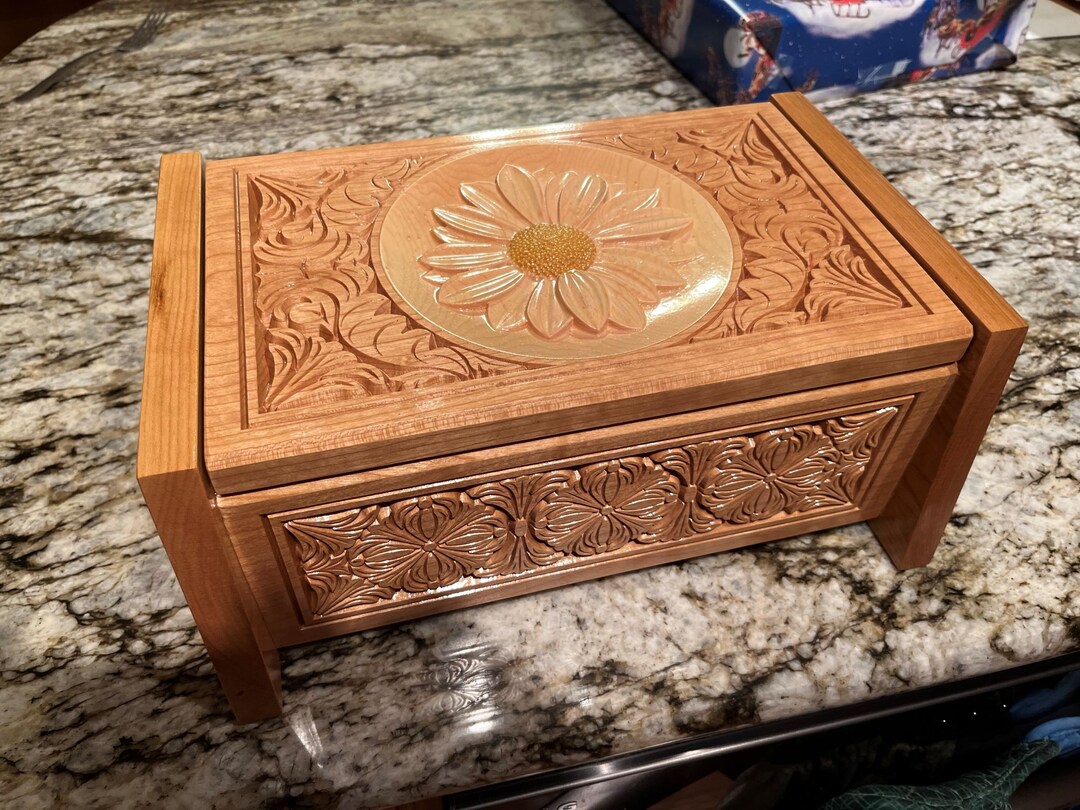 Solid Cherry Wood Jewelry Box Etsy