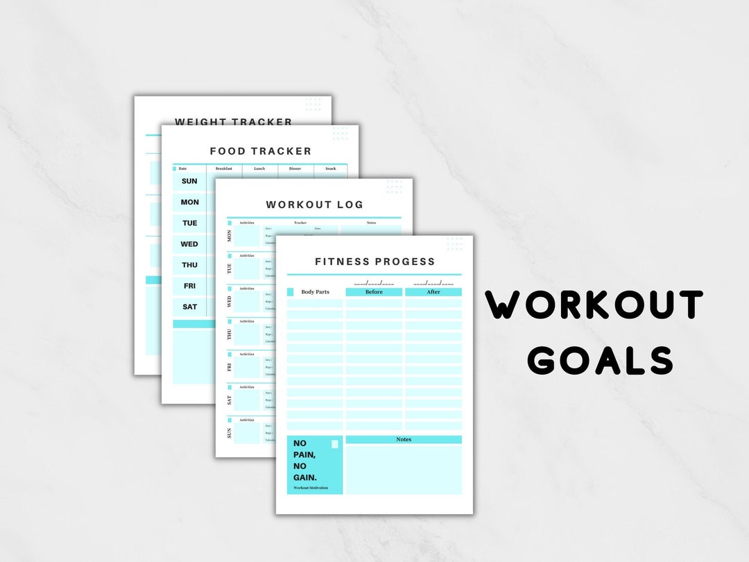 Clean Professional Fitness & Workout Planner, Workout Tracker, Fitness ...