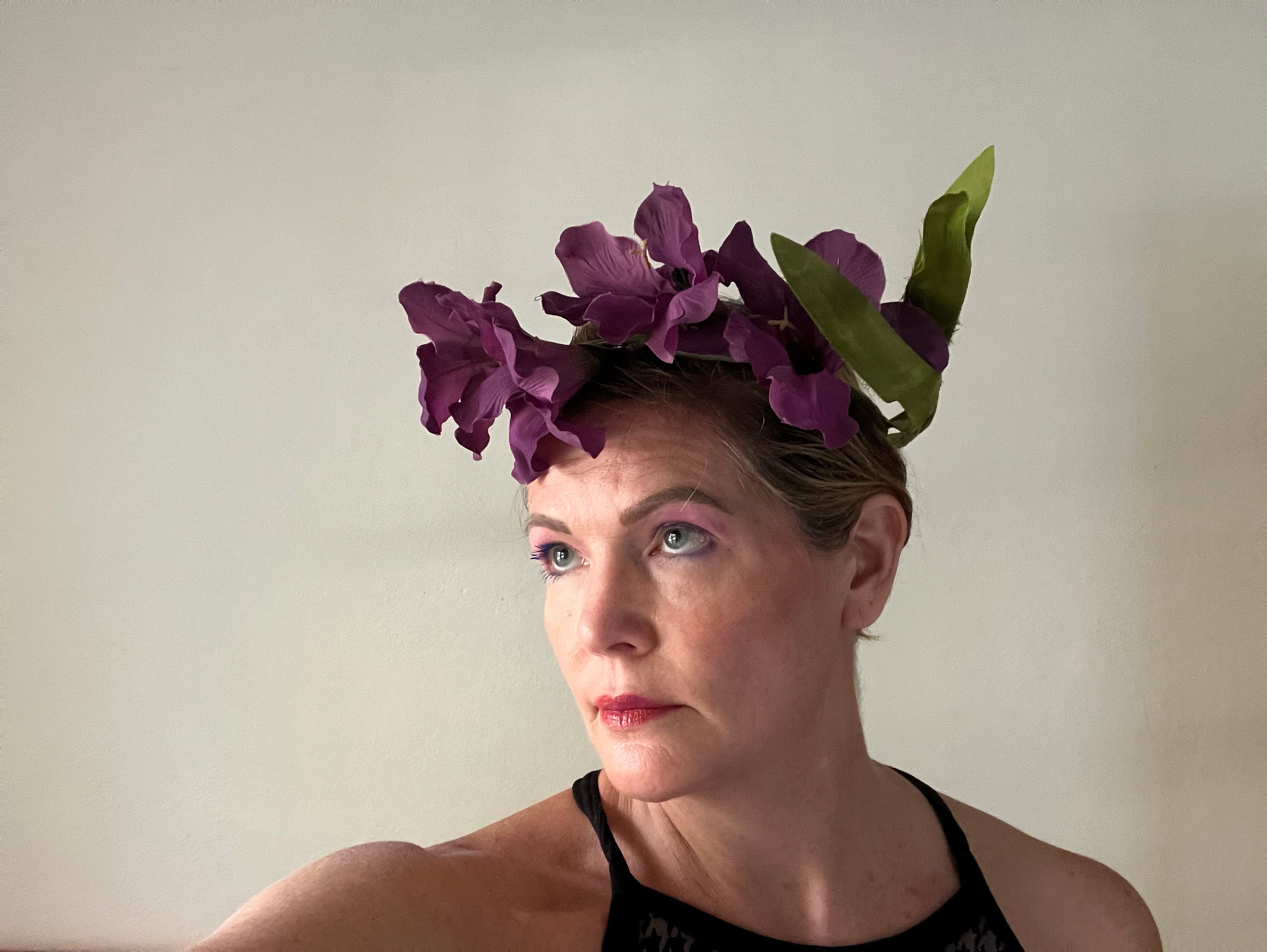 Floral Orchid Cluster Purple Beaded Headband/Fascinator Orchid Fascinator - Etsy main image 3