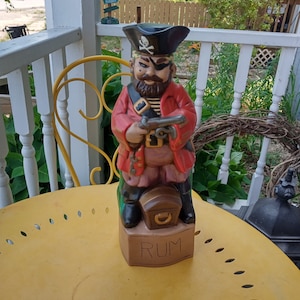 Vintage handmade Ceramic Pirate Rum Decanter Alberta Moldings