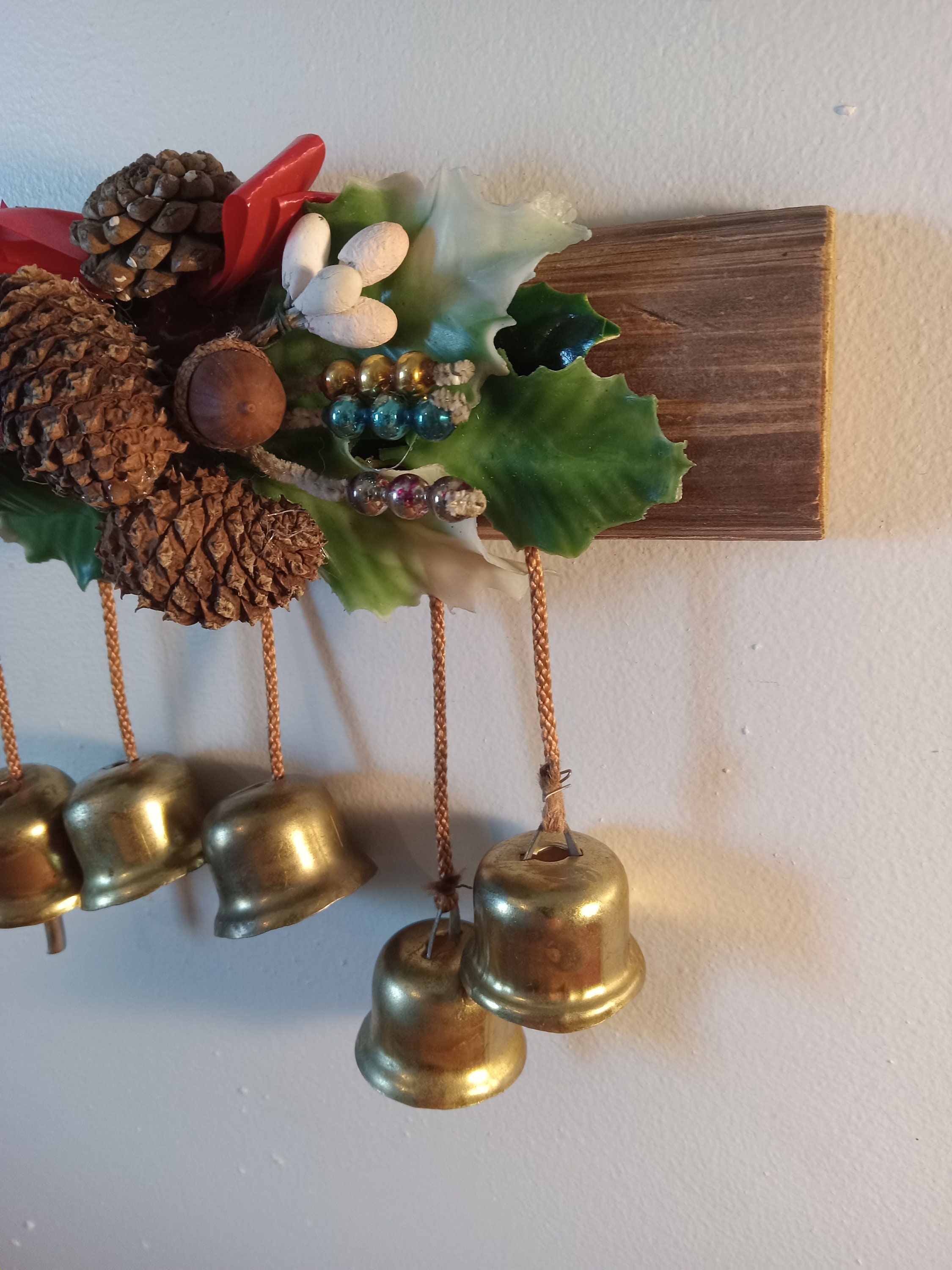 Vintage Midcentury Yule Log Bell Door Ringer Etsy