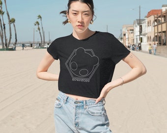Ipaghost Hex Logo - Flowy Cropped Tee