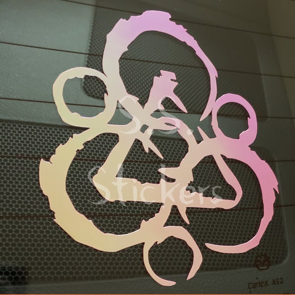 Coheed and Cambria Keywork Holographic Vinyl Car Window Decal (Permanent Vinyl - Read Description)