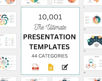 10001 PowerPoint Presentation Templates, Business & Education (Digital Download)