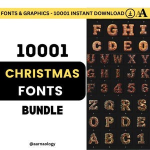 Christmas Font Bundle - Crafty Font Bundle, Cricut Fonts, Farmhouse Fonts, Script Fonts, Christmas Fonts, Holiday Fonts, Procreate Fonts
