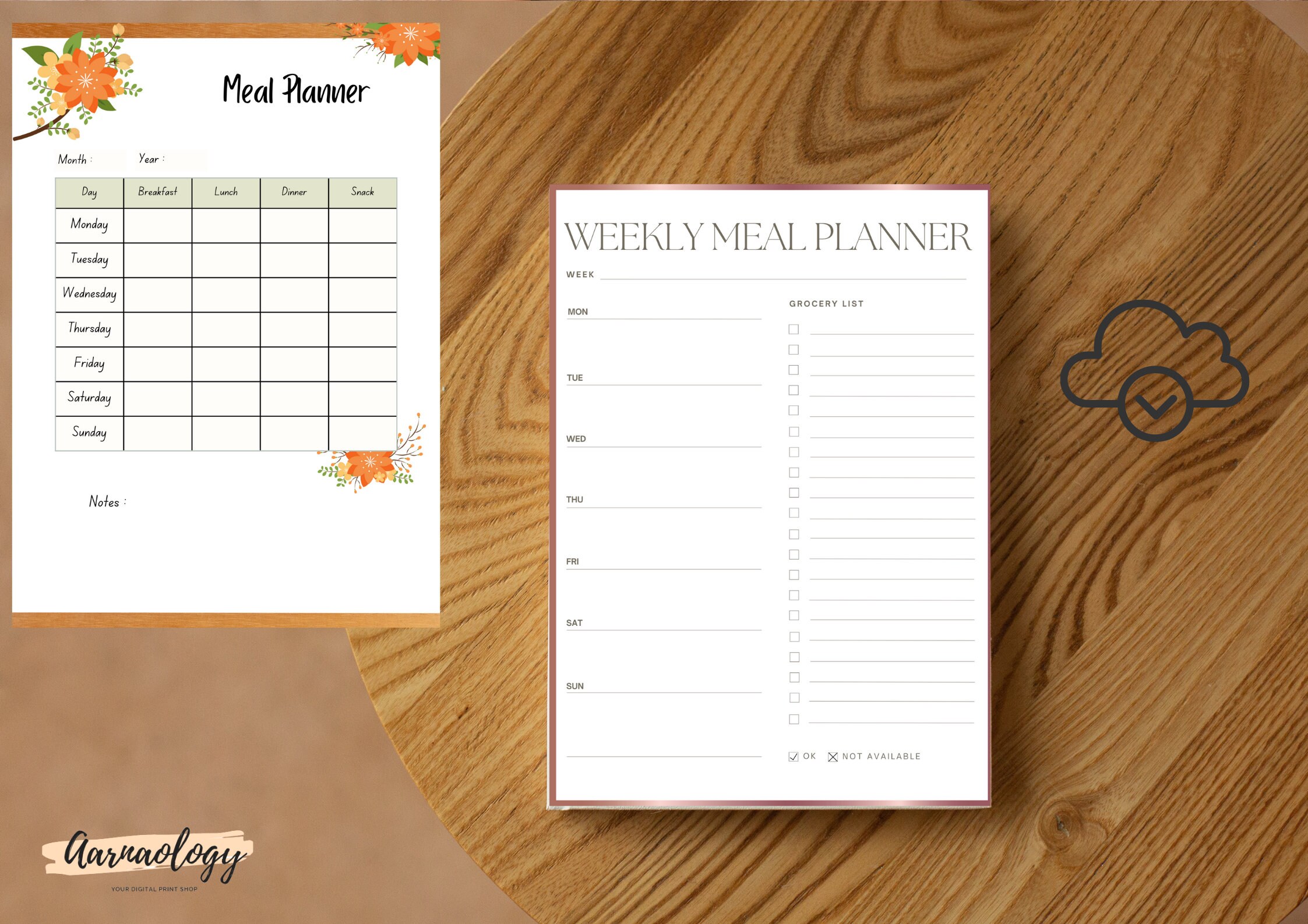 Weekly Meal Planner Printable PDF Meal Prep Menu Planner Meal Planner
