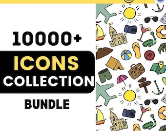10000+ Icons Mega Bundle, Business & Social Media, Editable PPT, SVG (Digital Download)