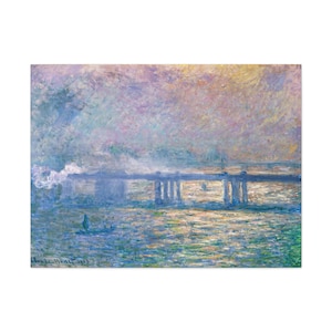 Monet's Bridge Canvas Print Wall Decor, Vintage Canvas Art Home Decor Canvas Wall Art Print Ready to Hang Famous Painting Masterpiece