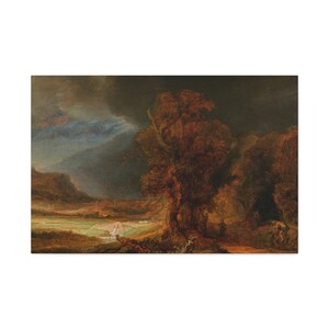 Landscape with the Good Samaritan, Rembrandt, Dutch Painter, Masterpiece, Famous Painting, Canvas Wall Art, Home & Office Decor