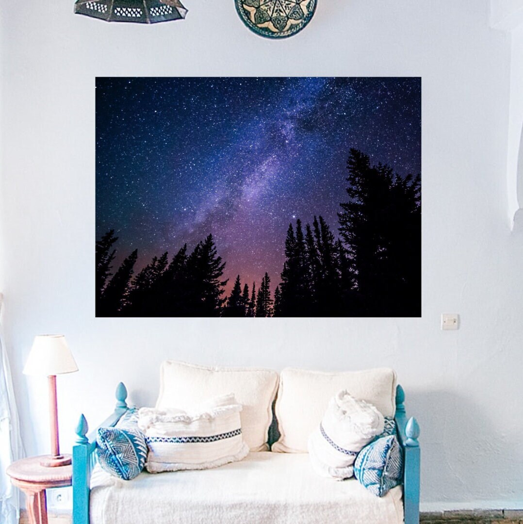 Night Sky Canvas Print Wall Decor, Canvas Art Home Decor Canvas Wall ...