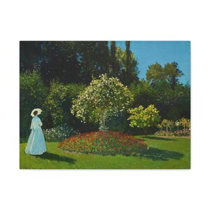 Dame im Garten, Claude Monet, Franch Impressionist, Meisterwerk, Vintage-Gemälde, Haus- und Bürodekor