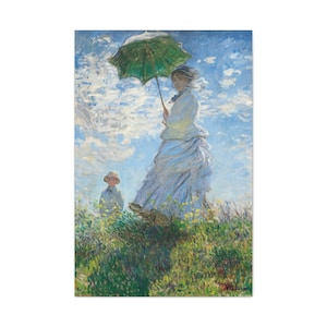 Madame Monet und ihr Sohn, Frau mit Sonnenschirm, Claude Monet, Meisterwerk, Leinwand Gemälde, Vintage Kunst, Haus & Büro Dekor