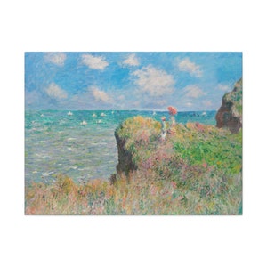 Cliff Walk a Pourville, Claude Monet, capolavoro, dipinto famoso, pittura vintage, arredamento per la casa e l&#39;ufficio
