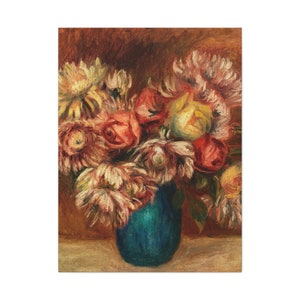 Flowers in a Green Vase, Renoir, French Art, Masterpiece, Famous Painting, Canvas Wall Art, Home & Office Decor
