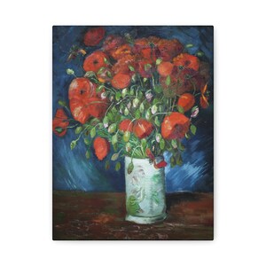 ポピー入り花瓶、フィンセント・ファン・ゴッホ、オランダの画家、傑作、ヴィンテージアート、家庭およびオフィスの装飾