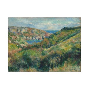 Hills around the Bay of Moulin Huet Guernsey, Pierre-Auguste Renoir, Masterpiece, Famous Painting, Canvas Wall Art, Home & Office Decor