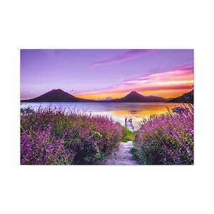 Lake Sunride Canvas Print Wall Decor, Canvas Art Home Decor Canvas Wall Art Print Ready to Hang Art at Lake Atitlán, Guatemala.