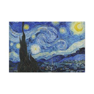 The Starry Night, Vincent van Gogh, Dutch, Post-Impressionist Painting, Landscape Painting