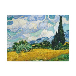 Wheat Field with Cypresses, Vincent Van Gogh, Dutch Painter, Masterpiece, Vintage Painting, Home & Office Decor
